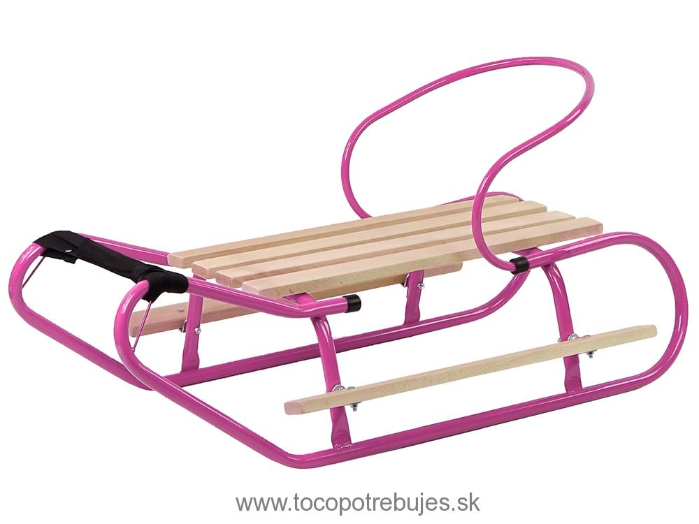 LeanToys Kovové sánky s operadlom, ružová