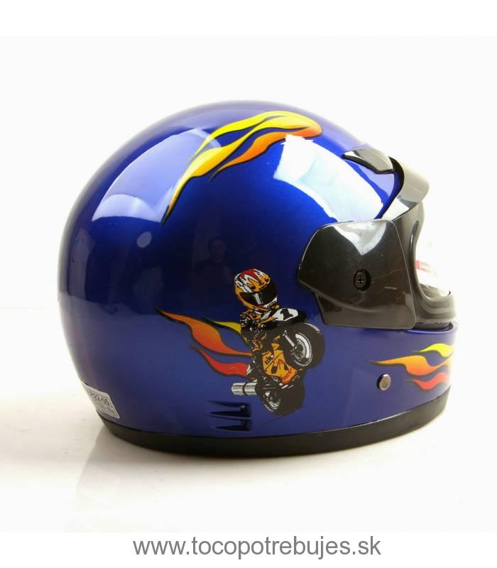 Moto prilba Sunway Kids Integral PHX Modrá