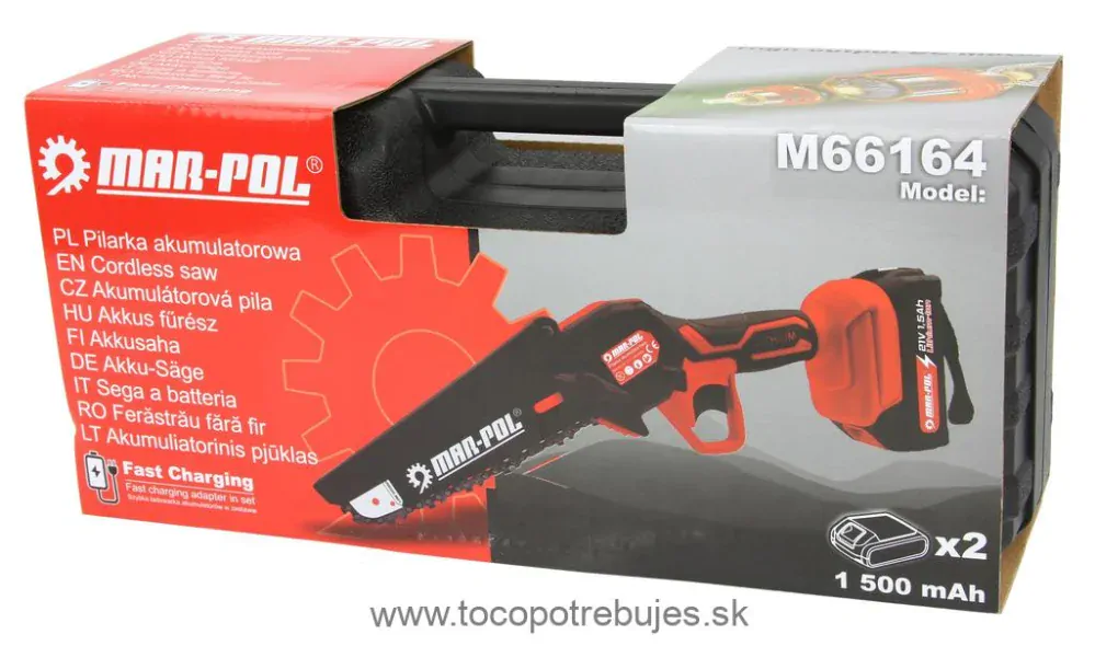Akumulátorová reťazová píla 21V 1500mAh Li-Ion - MAR-POL M66164