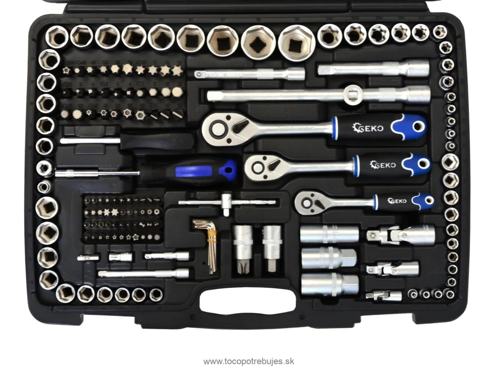 Geko G10158 gola sada 1/2", 3/8",1/4", 216-dielna
