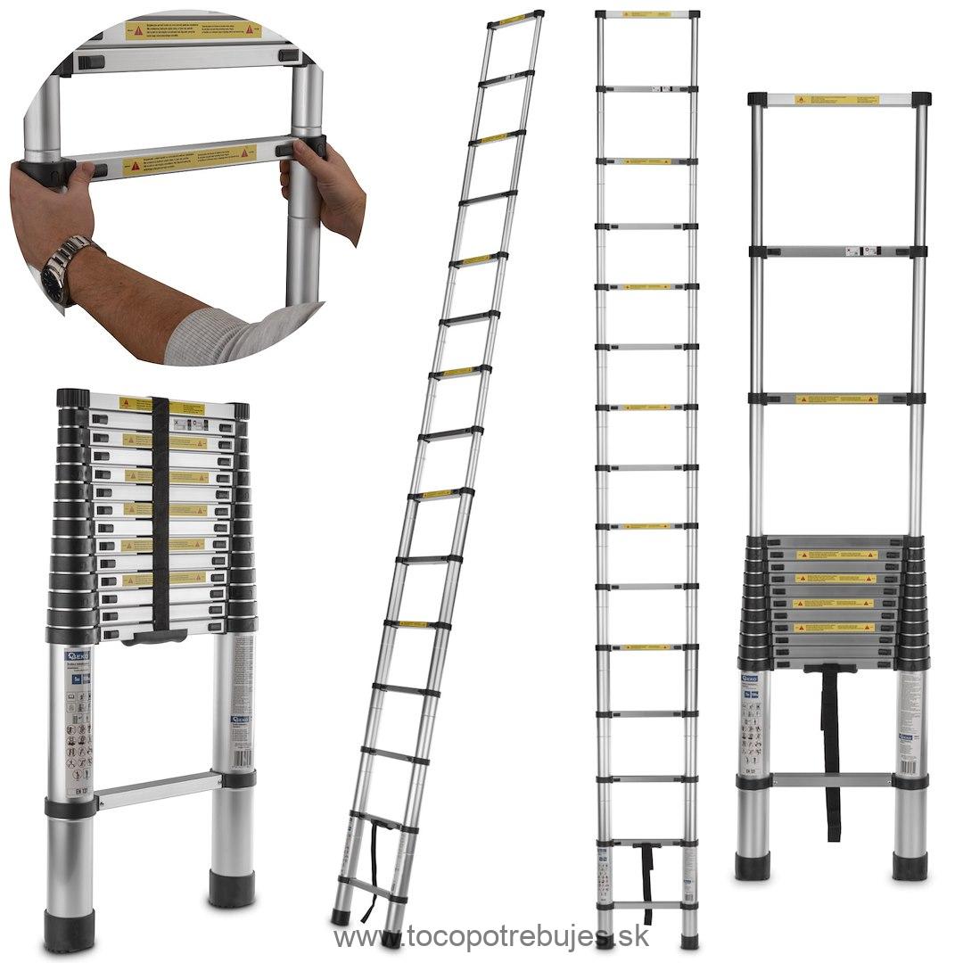 Hliníkový teleskopický rebrík 5m 150kg - GEKO G02447