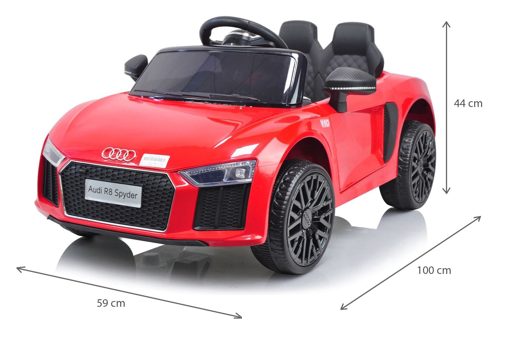 Elektrické autíčko Audi R8 small, 12V, 2,4 GHz dialkové ovládanie, USB / SD Vstup, odpruženie, 12V batéria, mäkké EVA kolesá, 2 X MOTOR, červené, ORIGINAL licencia