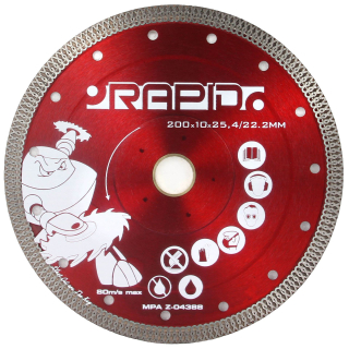 Diamantový rezný kotúč RAPID 200x10x25,4/22,2mm - M08709