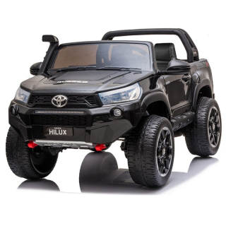 Joko Elektrické autíčko Toyota Hillux 4x4, penové kolesá, kožené sedadlo, FM rádio, otvárací kufor, nosnosť 50kg, čierne
