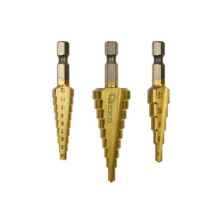 Viacstupňový vrták 1/4" Hex (3-12,4-12,4-20mm) 3ks - GEKO G38570
