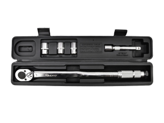 1/2" momentový kľúč 28-210Nm + nástrčky a predĺženie - GEKO G10064