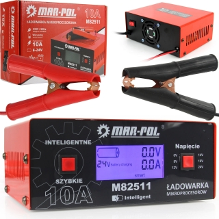 Mikroprocesorová nabíjačka 6V / 12V / 24V 10A - MAR-POL M82511