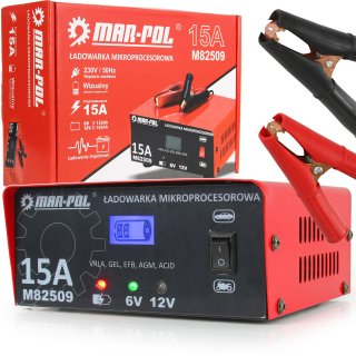 Mikroprocesorová nabíjačka 6V / 12V 15A - MAR-POL M82509