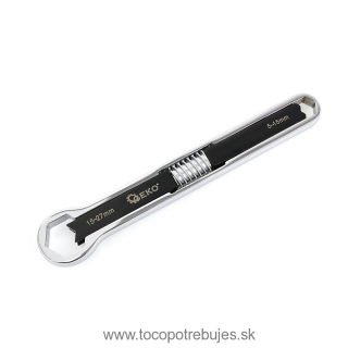 Kľúč očkový nastaviteľný, obojstranný 15-27mm/5-15mm CrV - GEKO G15028