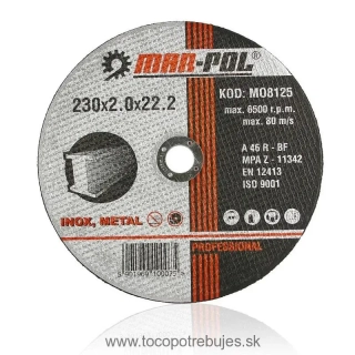 Kotúč na železo 230x2.0mm - MAR-POL M08125