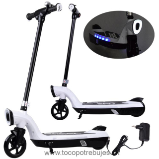 Elektrická Kolobežka 12V 45W s LED osvetlením, nosnosť 50kg, biela