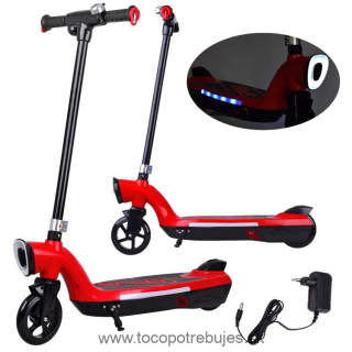 Elektrická Kolobežka 12V 45W s LED osvetlením, nosnosť 50kg, červená