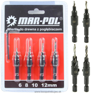 Sada vrtákov 6-12mm 4ks - MAR-POL M22334