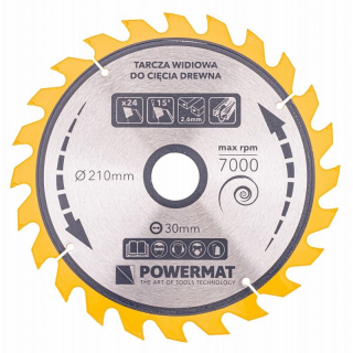 Kotúč na drevo TDD-210x30x24Z - POWERMAT PM0888