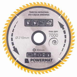 Kotúč na drevo TDD-210x30x60Z - POWERMAT