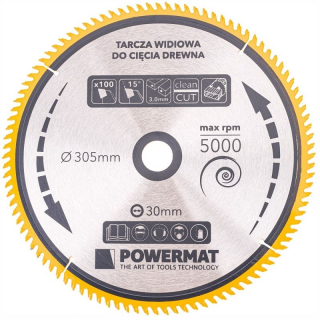 Kotúč na drevo TDD-305x30x100Z - POWERMAT