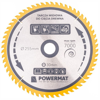 Kotúč na drevo TDD-255x30x60Z - POWERMAT