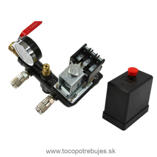 Tlakový spínač pre kompresor s manometrom, vnútorný závit 1", 230/400V - MAR-POL M8069863