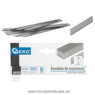 Klince do zošívačky sponkovačky hrubé 1,2x2,0mm 10mm 1000ks - GEKO G01322