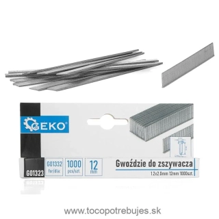 Klince do zošívačky sponkovačky hrubé 1,2x2,0mm 12mm 1000ks - GEKO G01323