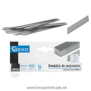 Klince do zošívačky sponkovačky hrubé 1,2x2,0mm 14mm 1000ks - GEKO G01324