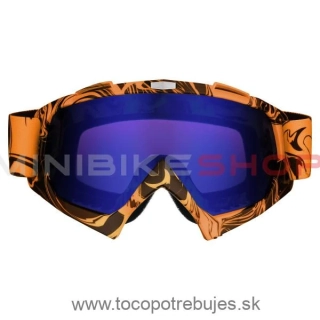 Oranžové Cross/MTB okuliare - modro-fialové sklo