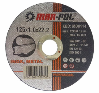 Rezný kotúč na kov Φ 125 x 1,0 x 22,2 mm M08114