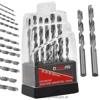 Sada vrtákov HSS do kovu 13ks 2mm - 8mm - MAR-POL M22299
