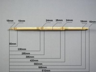 Zadná os na detskú štvorkolku, 610mm (49-285)