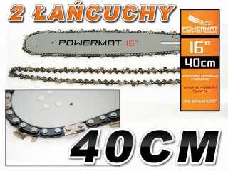 Lišta do píly 40 cm/16” + 2 reťaze - POWERMAT