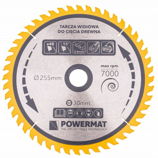 Kotúč na drevo TDD-255x30x48Z - POWERMAT