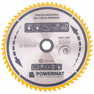 Kotúč na drevo TDD-305x30x60Z - POWERMAT
