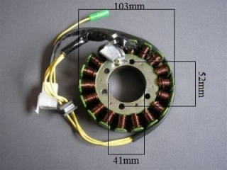 Stator zapaľovania na CF250ccm, 18 cievok, snímač, 3-žilový, 5-bodové uchytenie 3039
