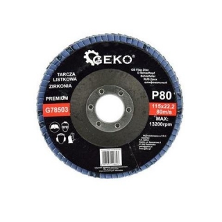 Brúsny lamelový kotúč "ZIRKONIA" 115mm P80 - GEKO G78503