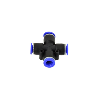 Pneumatická nástrčná spojka 10mm PU/PE typ kríž, 25ks - GEKO G03053