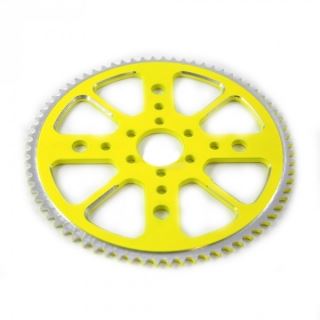 Rozeta CNC Alu pre minibike 72 zubov - žltá (tund124)