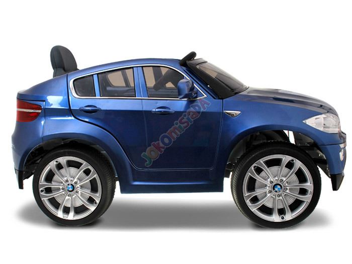 JOKO Elektrické autíčko BMW X6 Luxury, LAK, 12V, Čalúnené sedadlo, 2,4 GHz Dialkové ovládanie, FM rádio, SD karta, 2 X MOTOR, Modrý, ORGINAL licencia