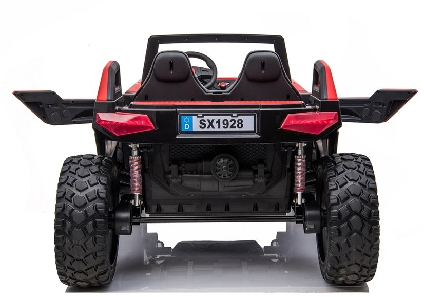 LeanToys Elektrické autíčko SX1928 4x4 24V - červené, 4x45W, EVA kolesá, LED svetlá, MP3