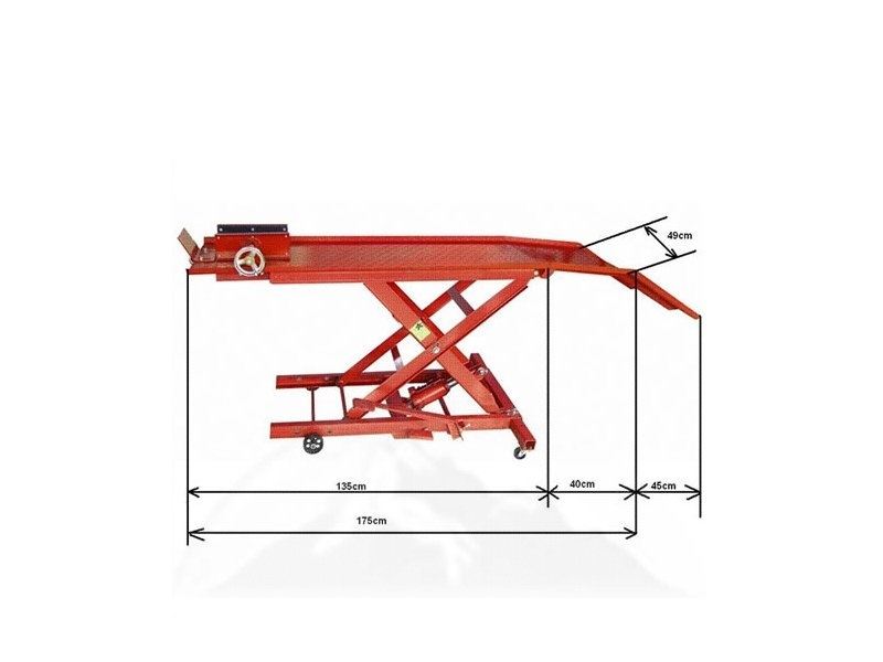 Hydraulický plošinový zdvihák na motocykle 360 kg