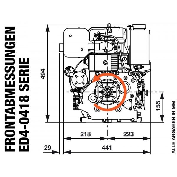 ROTEK diesel motor ED4-0418-E-KW25x88 MOT208
