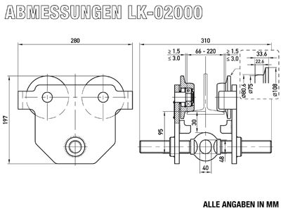 Závesný pojazdný vozík LK-02000-066-220