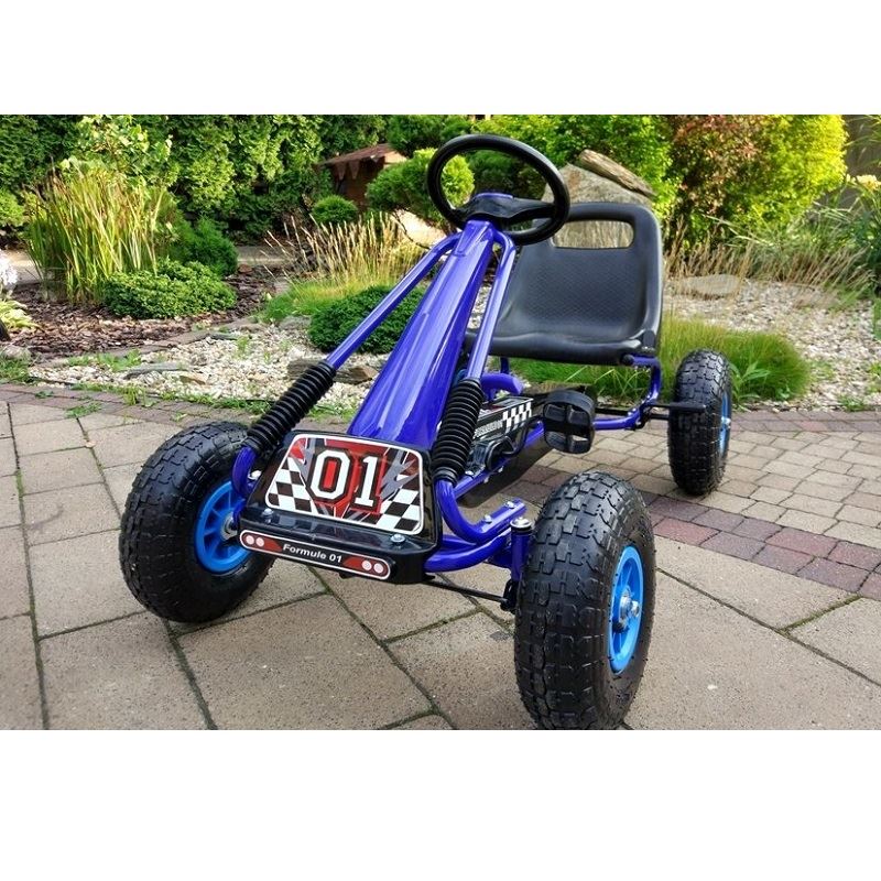 Joko Šľapacia motokára na pedály Formula s voľnobehom, nafukovacie kolesá, modrá