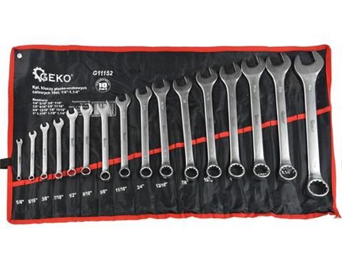Kľúče očko vidlicové nástenné 16ks 1/4"-1,1/4" - GEKO G11152
