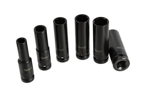 Sada úderových dlhých nadstavcov 1/2" 10-21mm 6ks - GEKO G10500