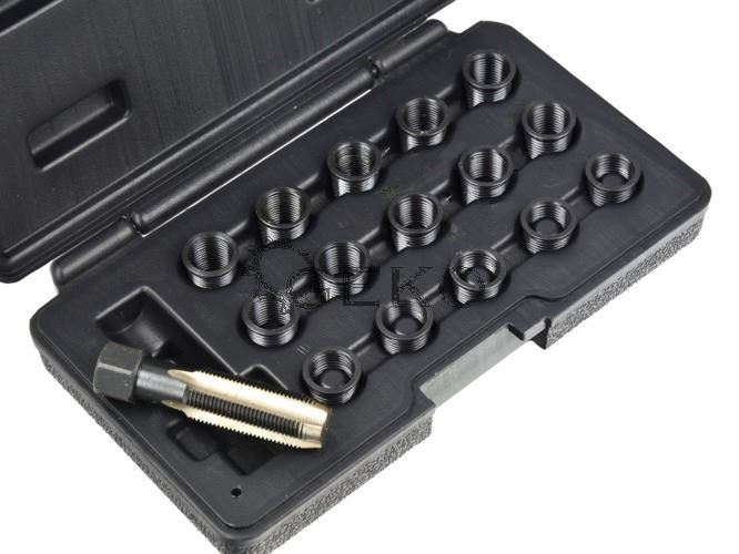 Sada na opravu závitov zapaľovacích sviečok 16ks M14x1.25 - GEKO G02792