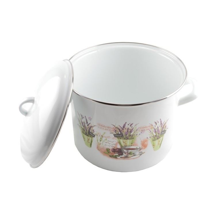 Hrniec hlboký so smaltovaným  povrchom 8,6L 24CM levanduľa