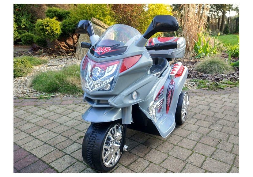 LeanToys Elektrická motorka HC8051, strieborná