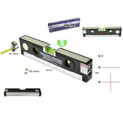 Laserová vodováha s metrom 1,5 m - GEKO G03311