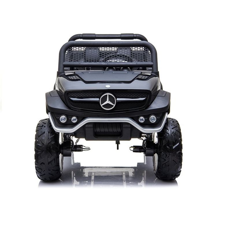 LeanToys l3967 Elektrické autíčko Mercedes Unimog, 4x4, 12V, 2,4 GHz dialkové ovládanie, otváravé dvere, čierna