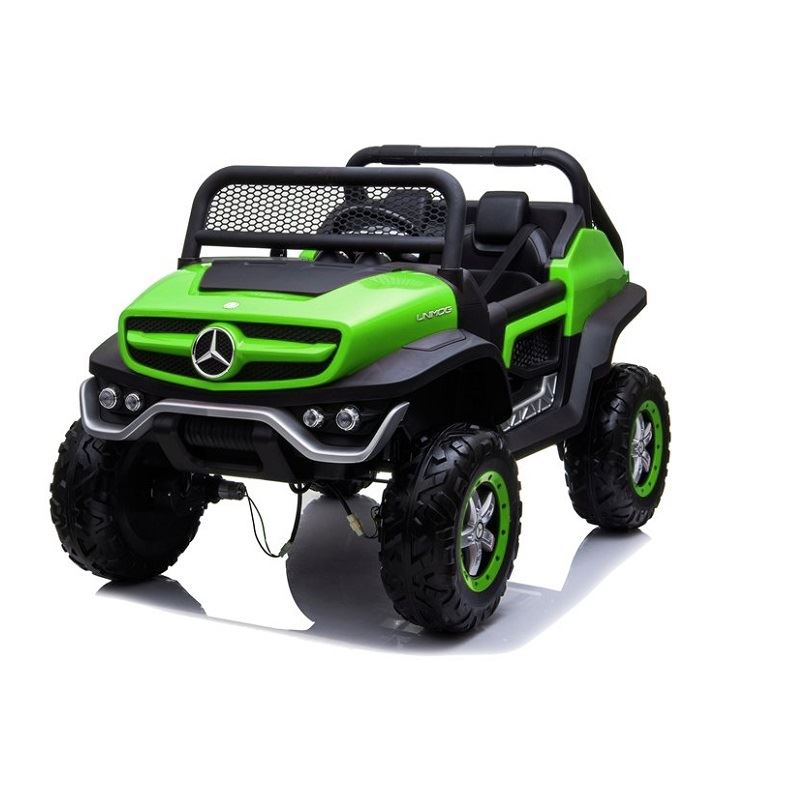 LeanToys l3970 Elektrické autíčko Mercedes Unimog, 4x4, 12V, 2,4 GHz dialkové ovládanie, otváravé dvere, zelená